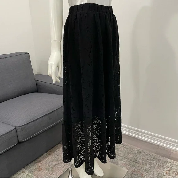 NWT KAFFE KAnomi Lace Skirt Size Medium (Danish 38) Elastic Waist Half Lining - Picture 9 of 15
